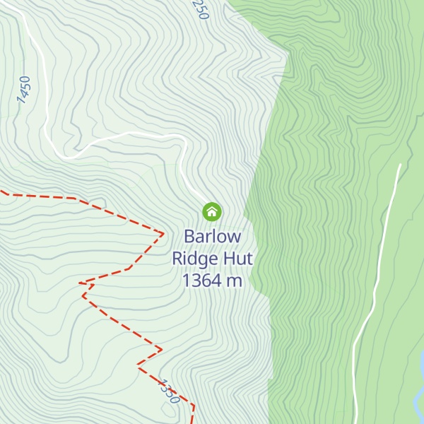 Map of Barlow Ridge Hut