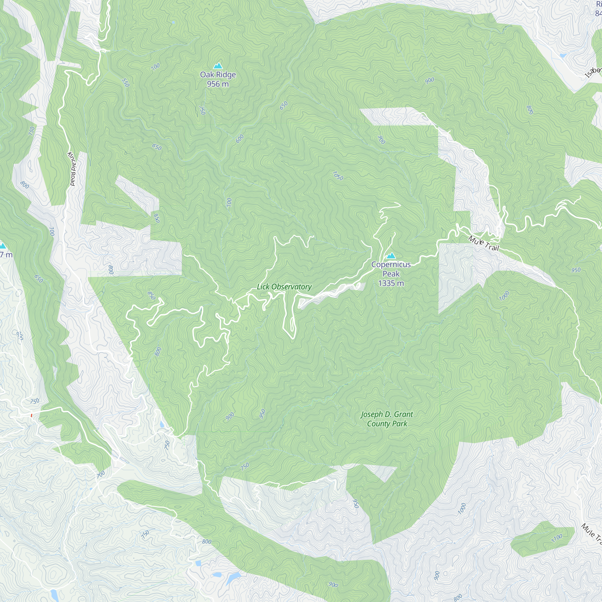 Lick Observatory Visitor Center map
