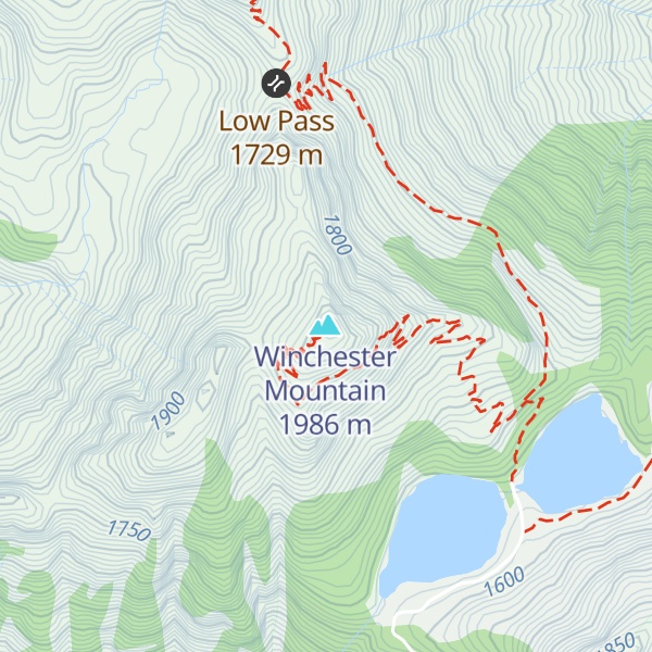 Map of Winchester Mountain Lookout