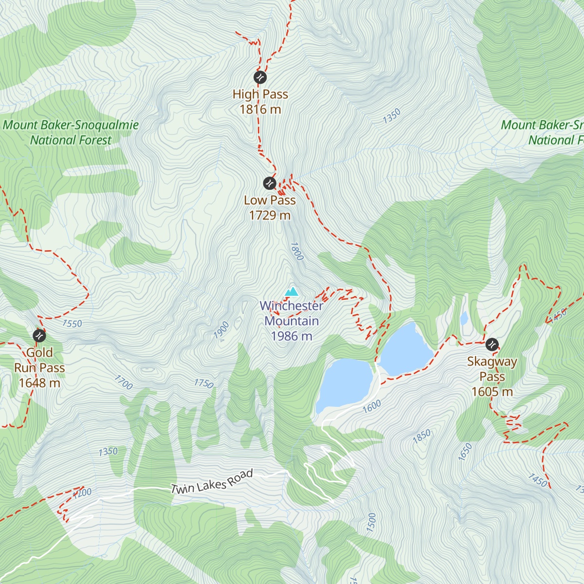 Winchester Mountain Lookout map