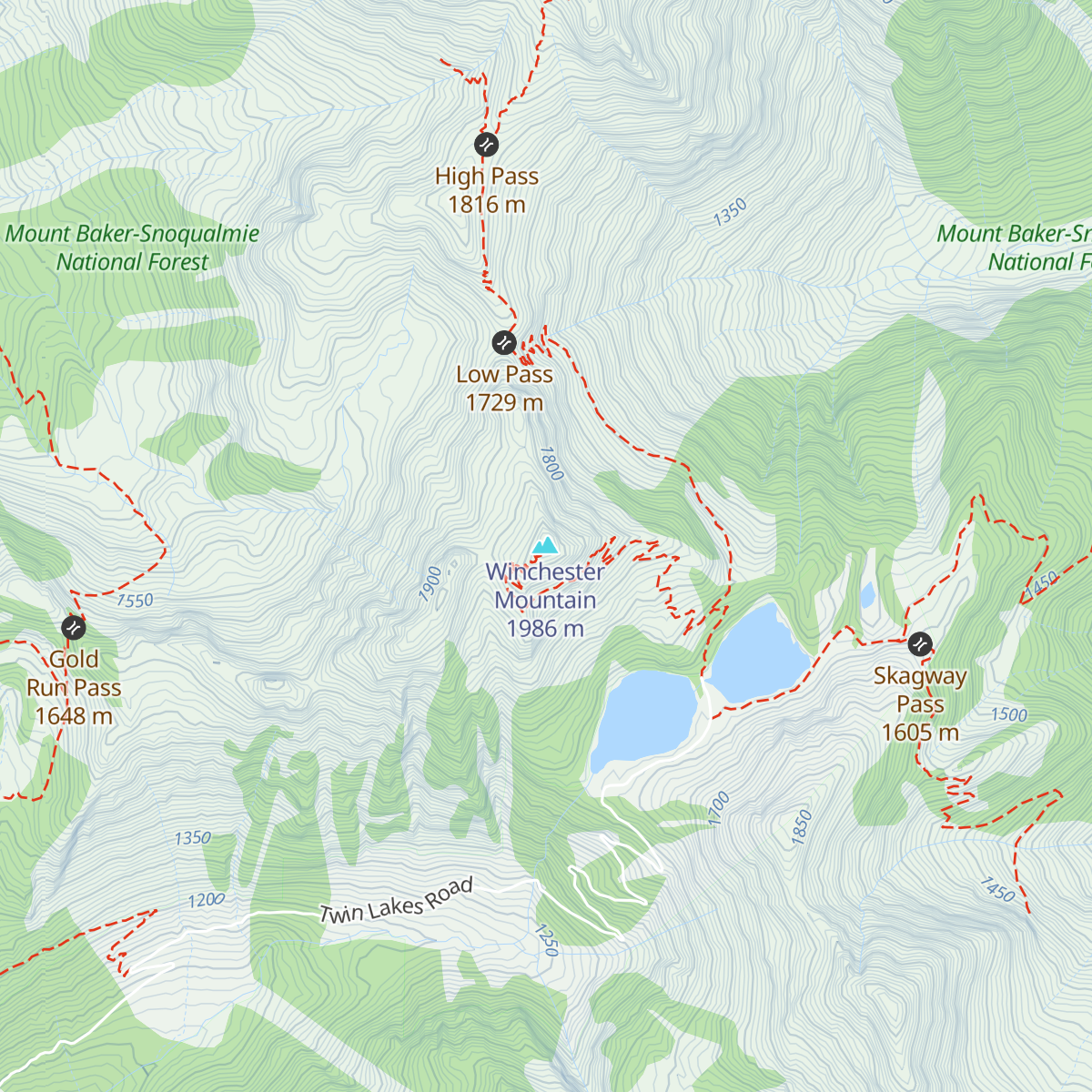 Winchester Mountain Lookout map