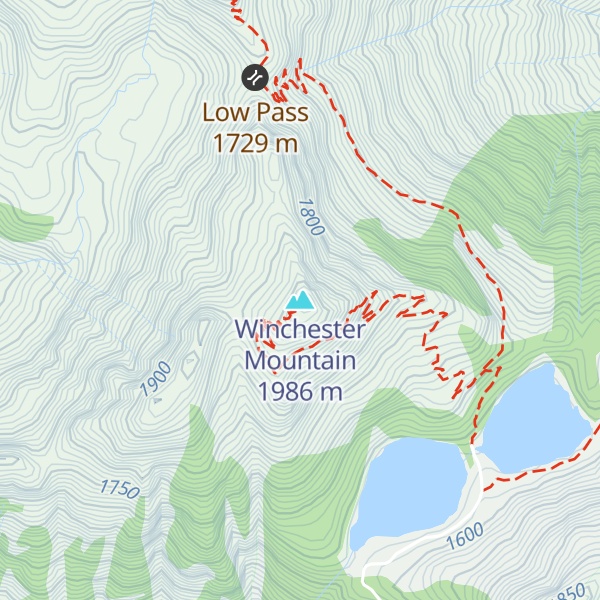 Map of Winchester Mountain