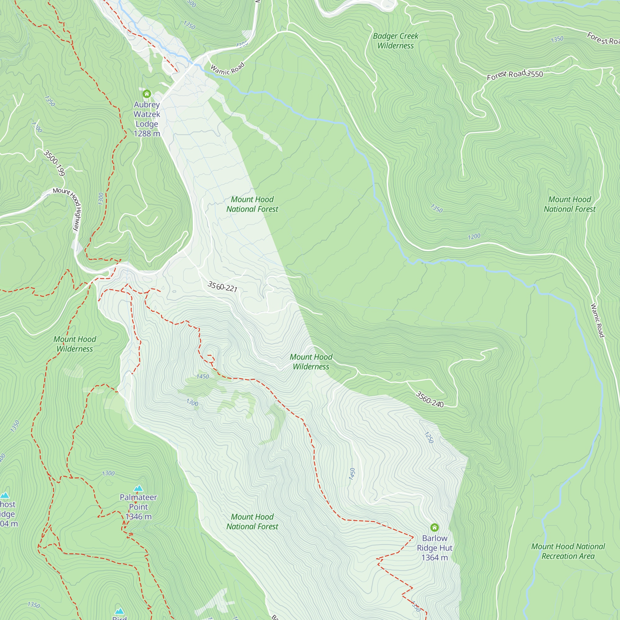 Barlow Butte Hut map