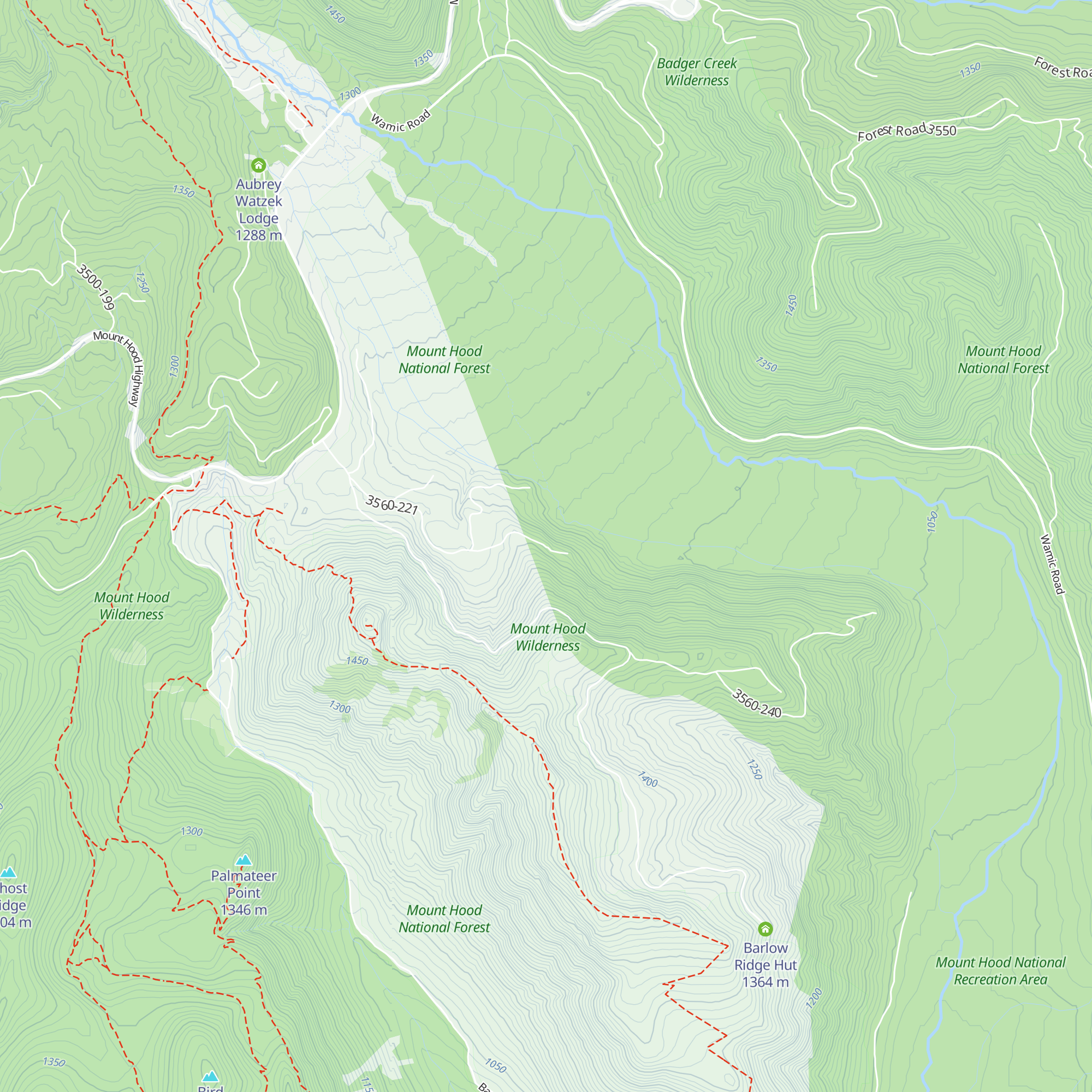 Barlow Butte Hut map
