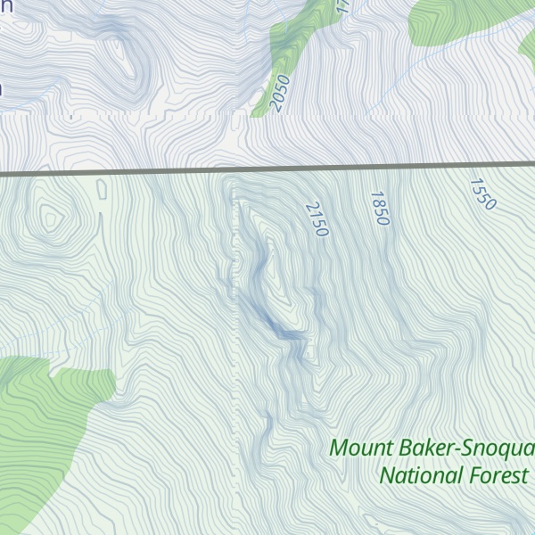 Map of American Border Peak