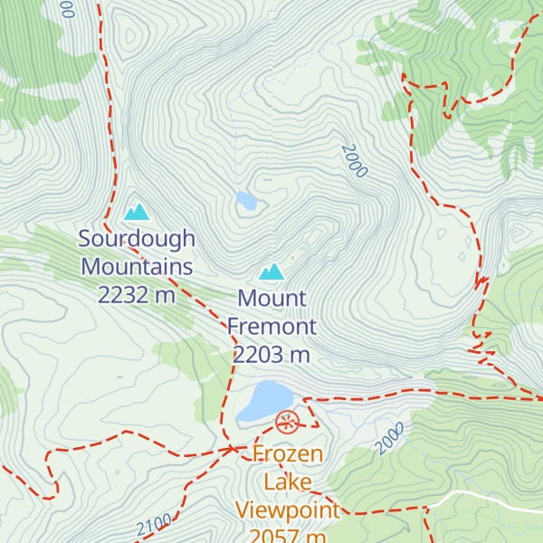 Map of Mount Fremont