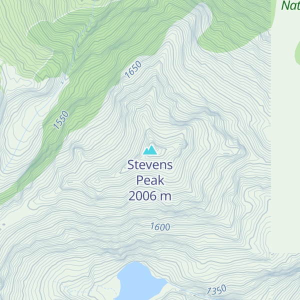 Map of Stevens Peak