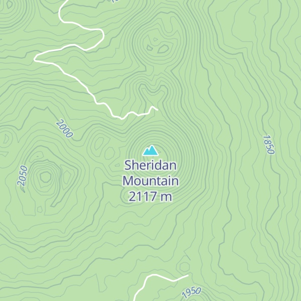 Map of Sheridan Mountain