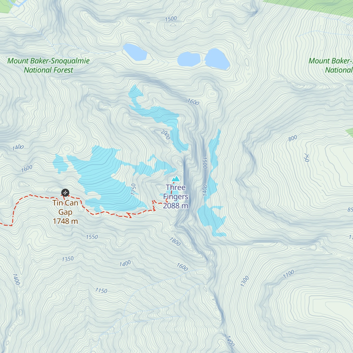 Three Fingers Lookout map