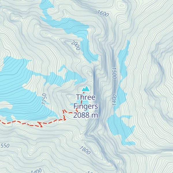 Map of Three Fingers Lookout