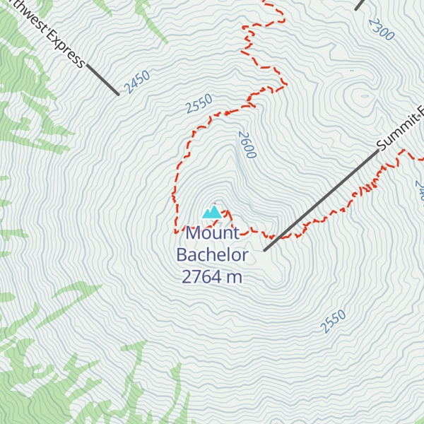 Map of Mount Bachelor