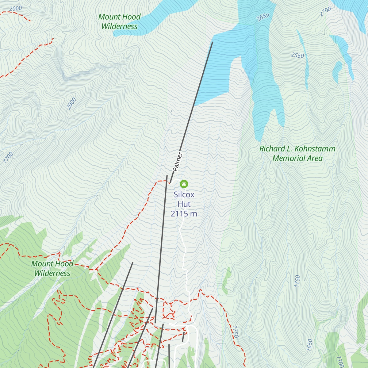 Silcox Hut map
