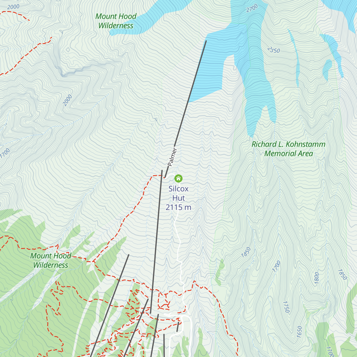 Silcox Hut map