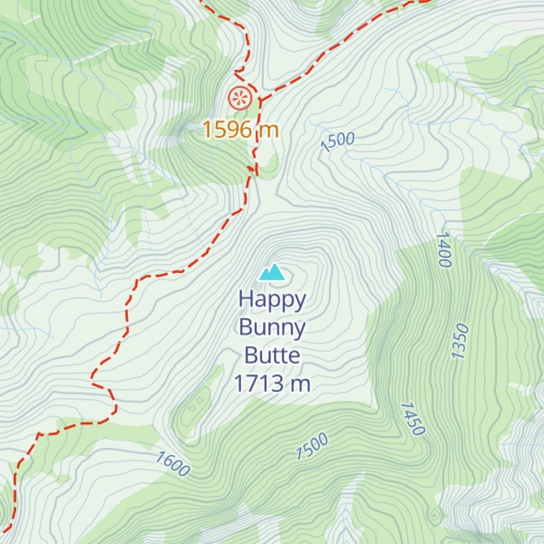 Map of Happy Bunny Butte