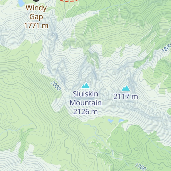 Map of Sluiskin Mountain
