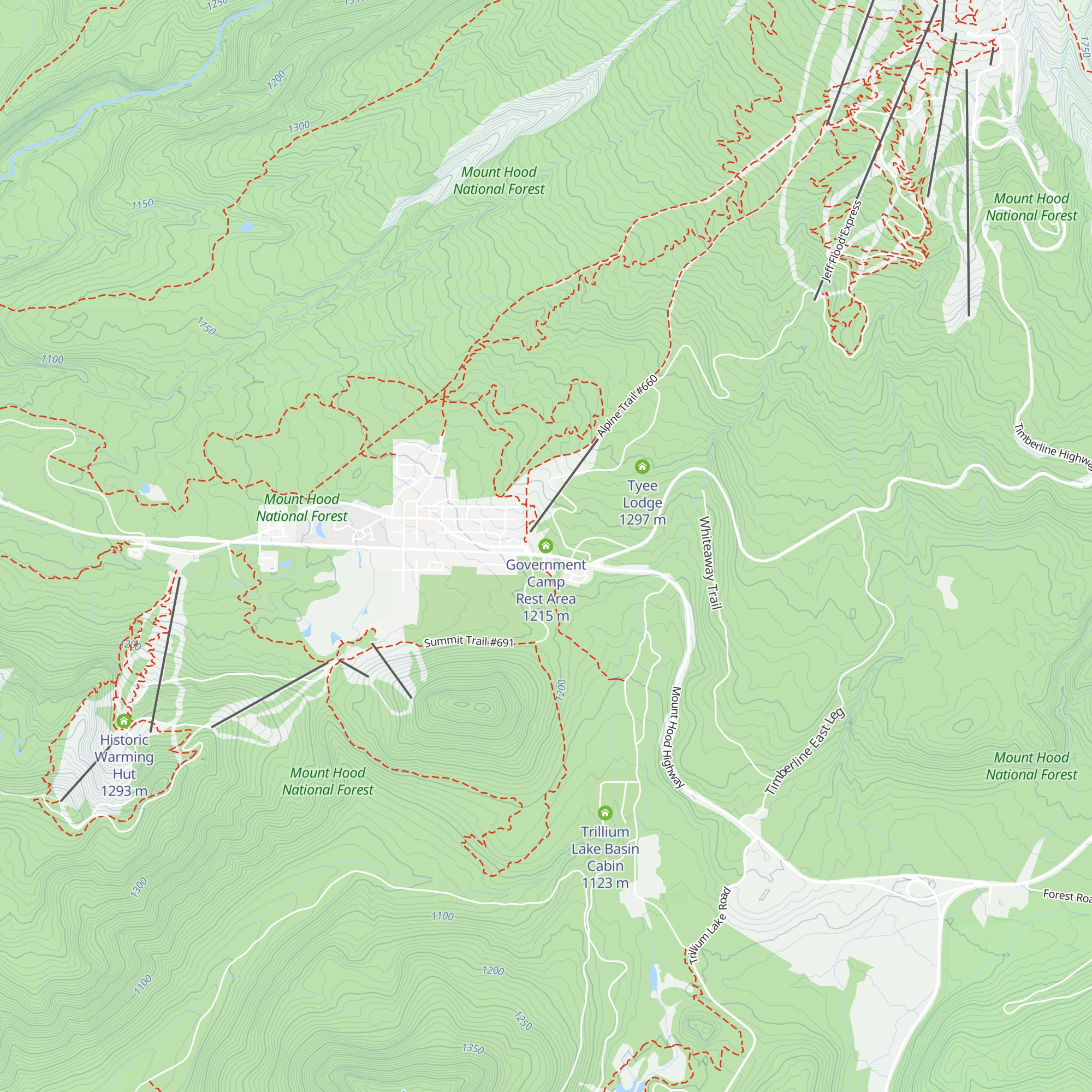 Government Camp Rest Area map