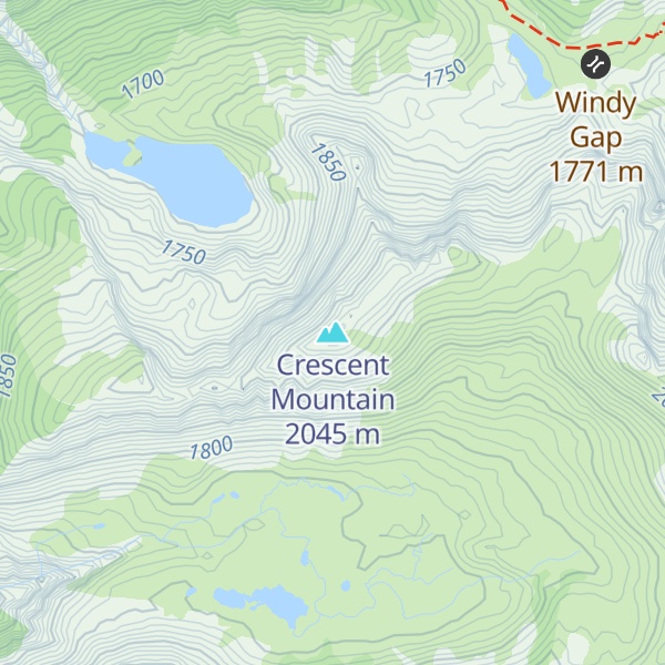 Map of Crescent Mountain