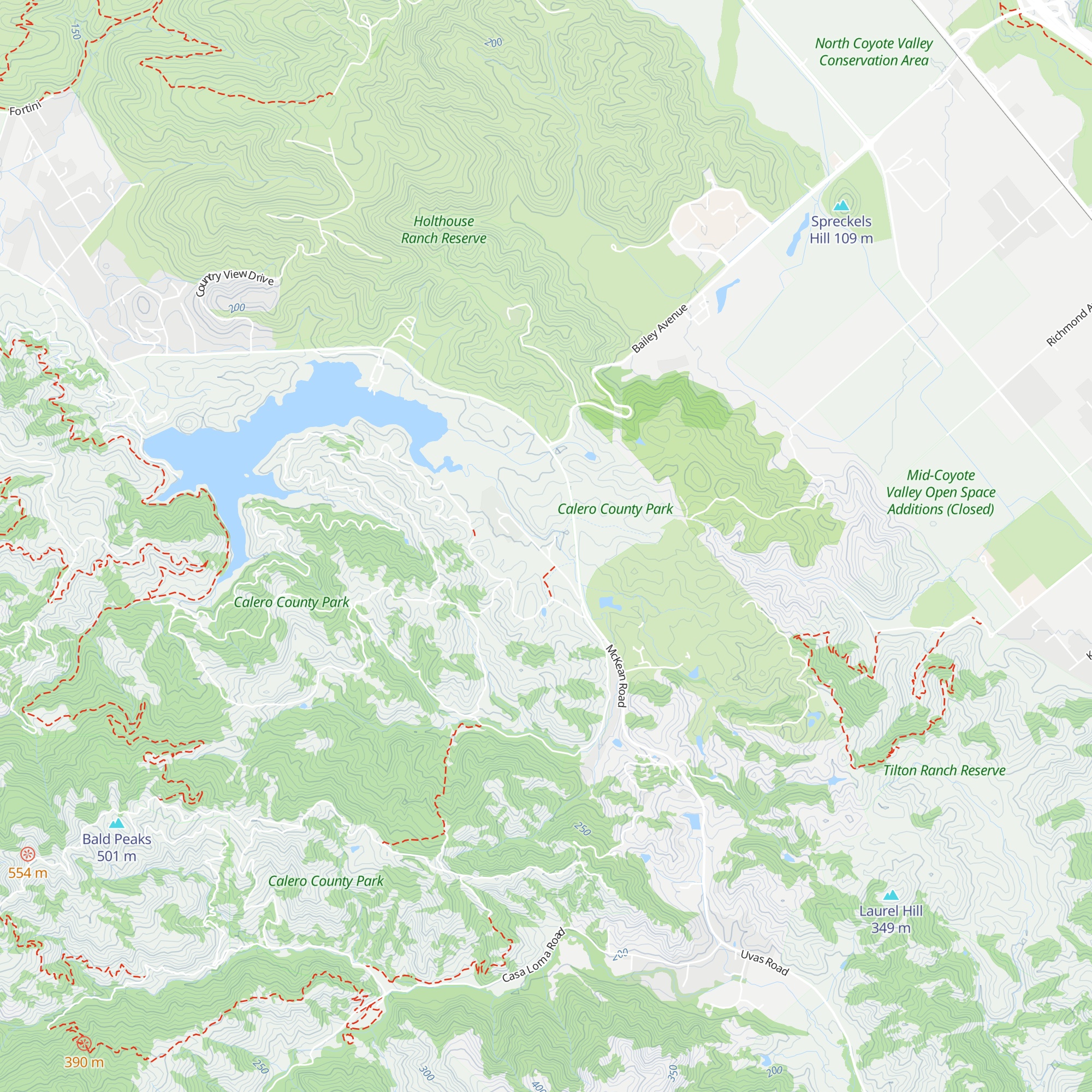 Calero County Park, Park Office and Visitor Center map