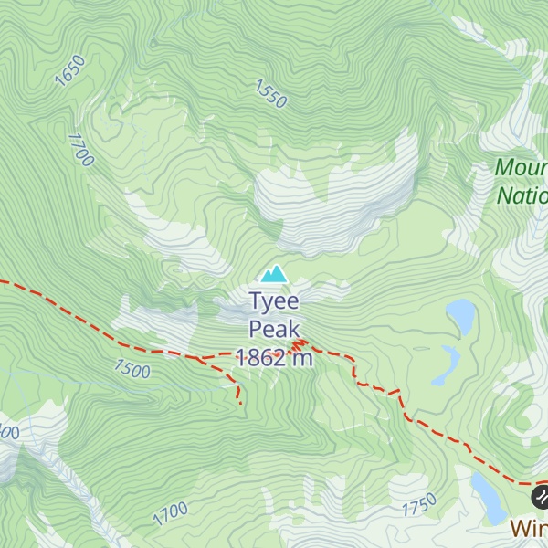 Map of Tyee Peak