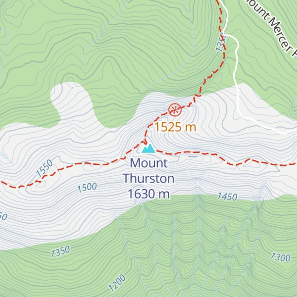 Map of Mount Thurston