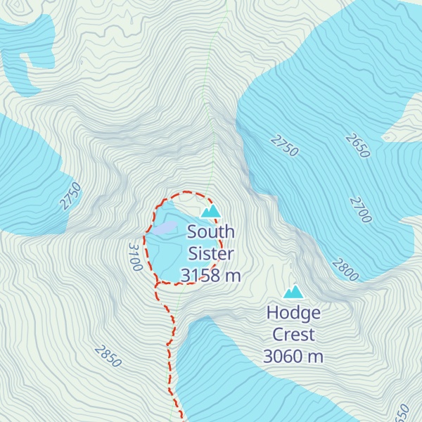 Map of South Sister