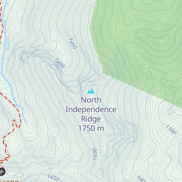 Map of North Independence Ridge