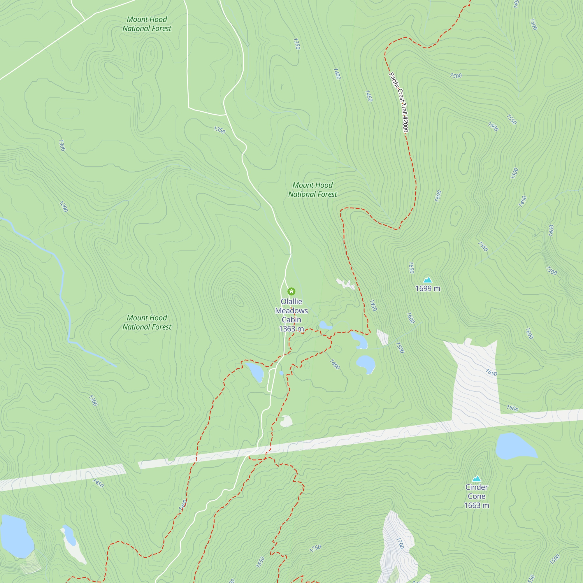 Olallie Meadows Cabin map