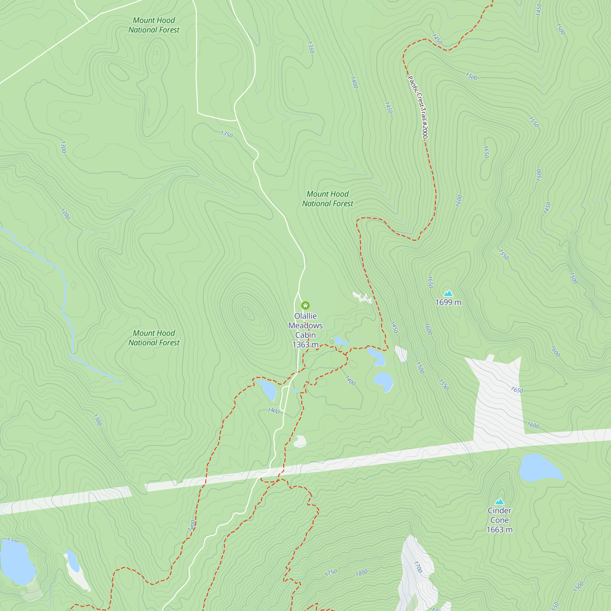 Olallie Meadows Cabin map