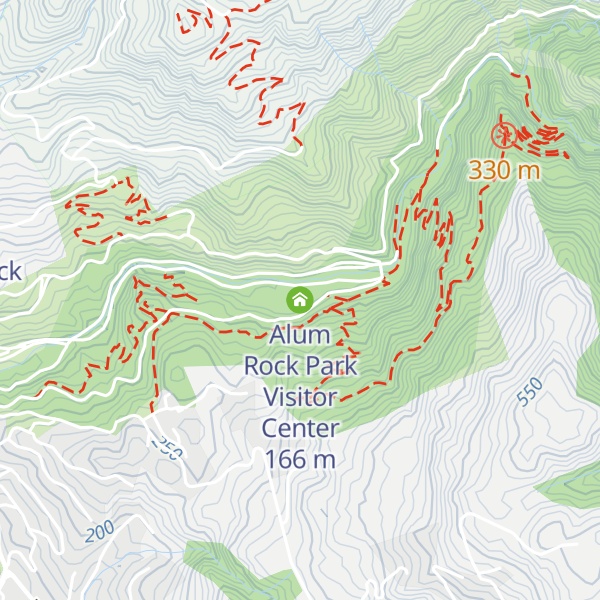Map of Alum Rock Park Visitor Center
