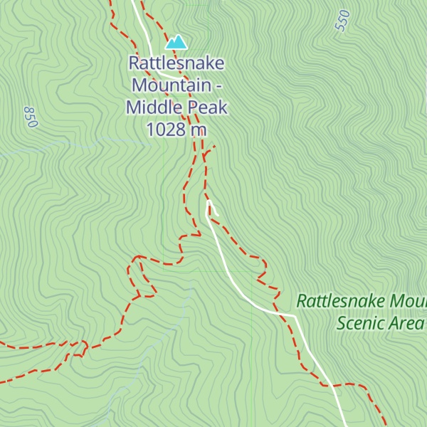 Map of Rattlesnake Mountain - East Peak