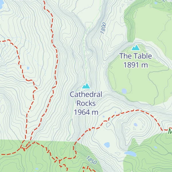 Map of Cathedral Rocks