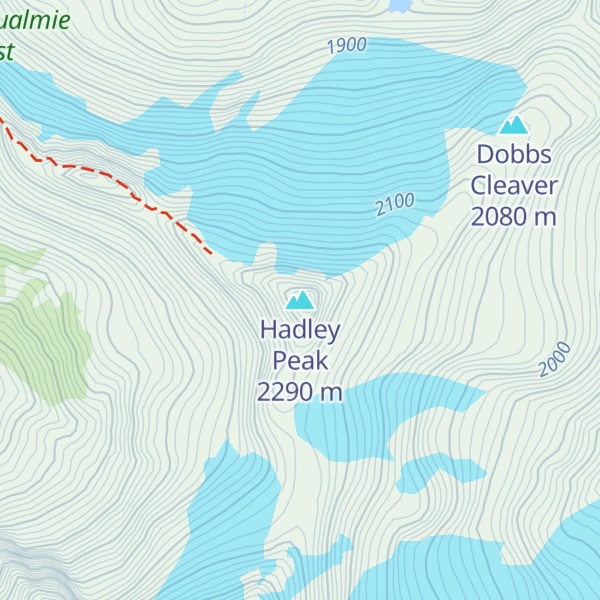 Map of Hadley Peak