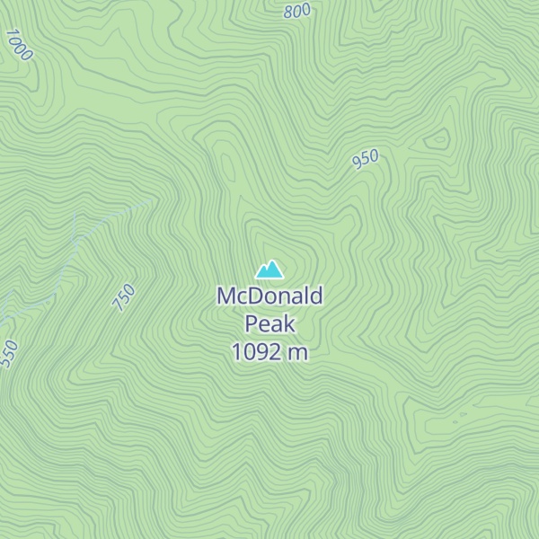 Map of McDonald Peak