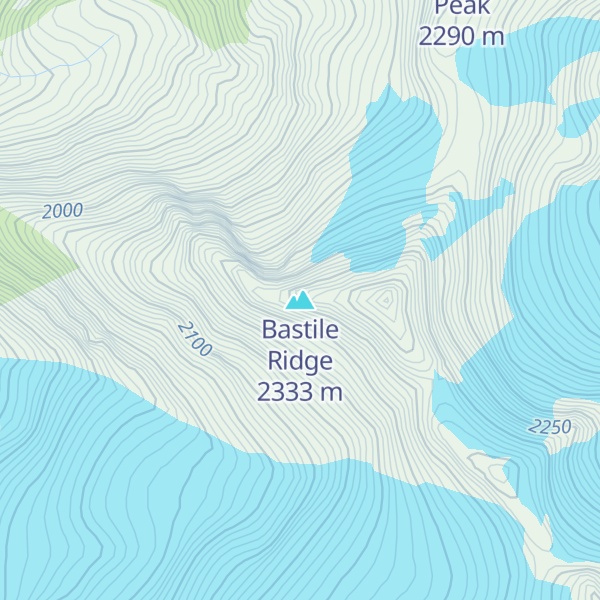 Map of Bastile Ridge
