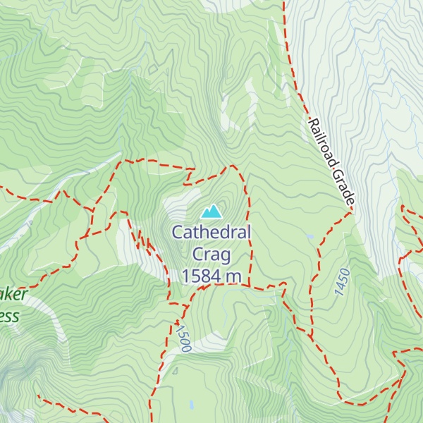 Map of Cathedral Crag