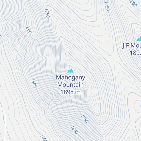 Map of Mahogany Mountain