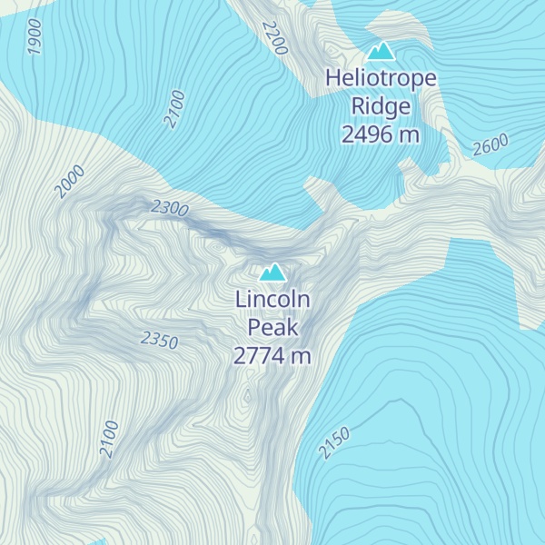 Map of Lincoln Peak