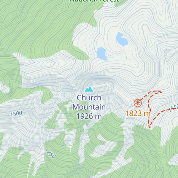 Map of Church Mountain