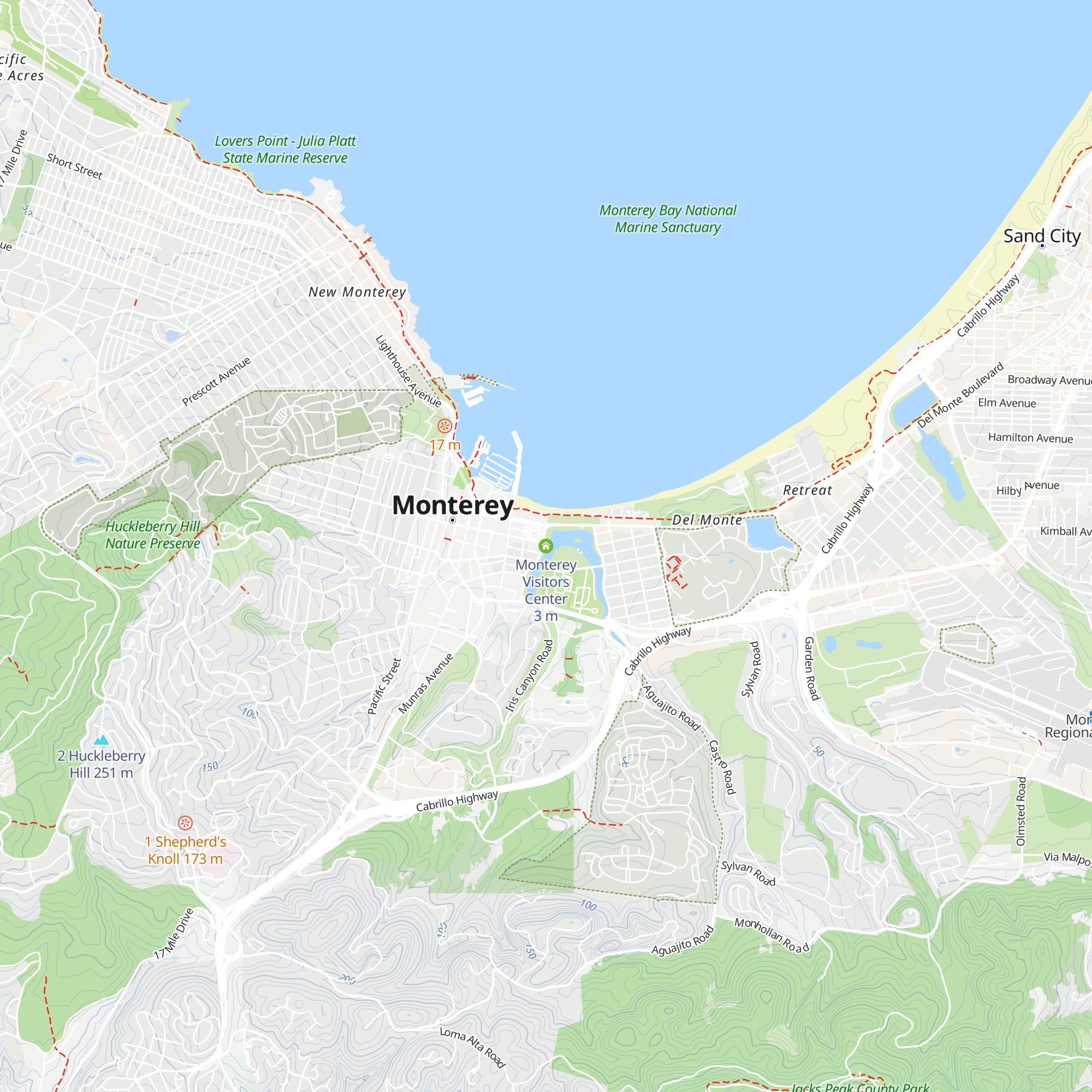 Monterey Visitors Center map