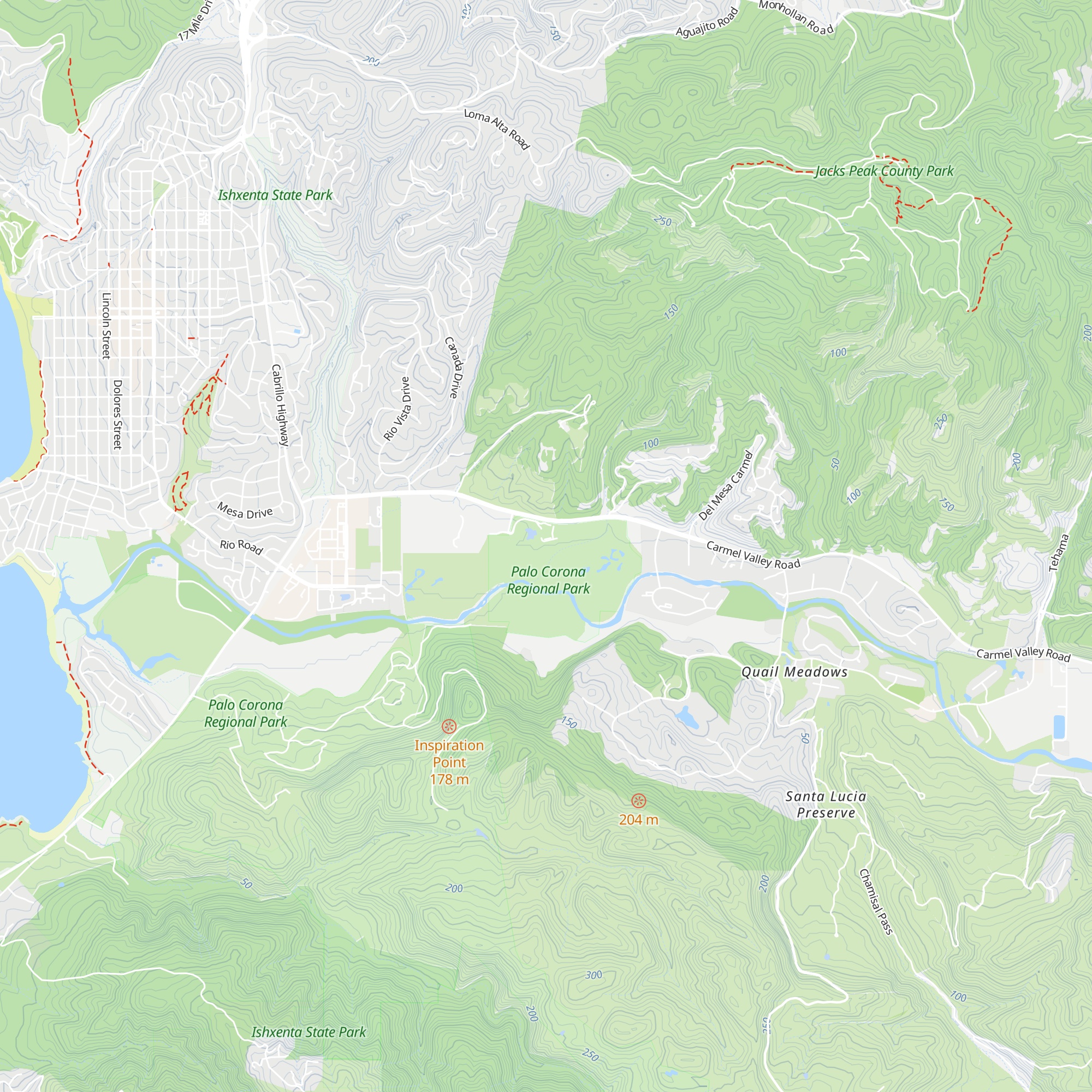 Monterey Peninsula Regional Park District map