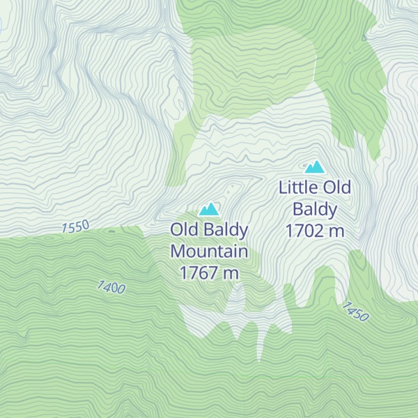 Map of Old Baldy Mountain