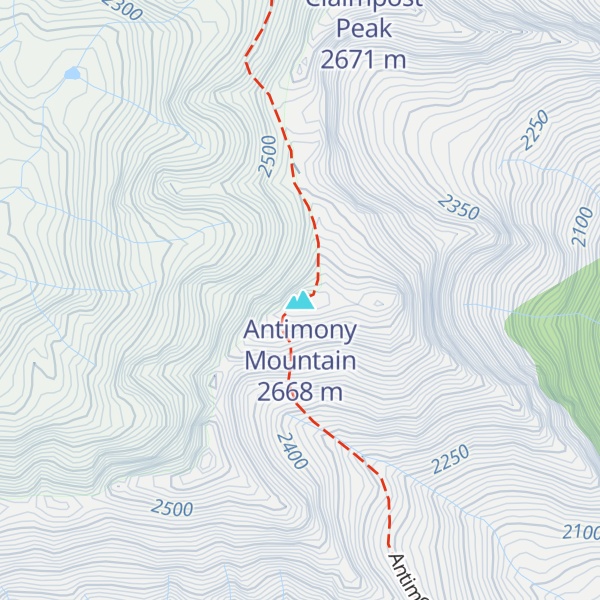 Map of Antimony Mountain