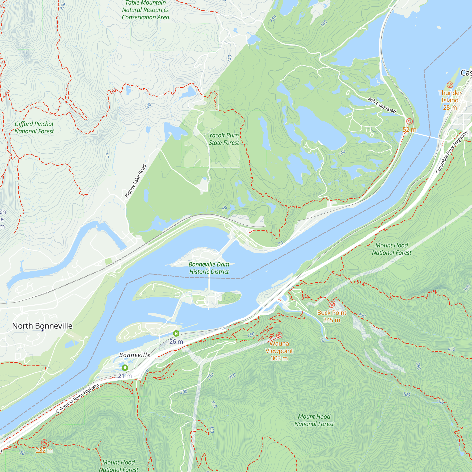 Bonneville Dam Visitor Center map