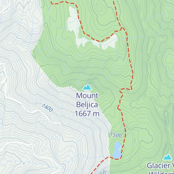 Map of Mount Beljica