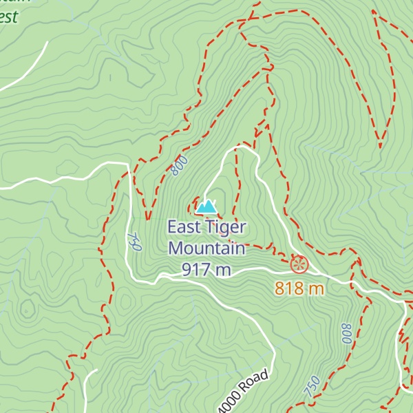 Map of East Tiger Mountain