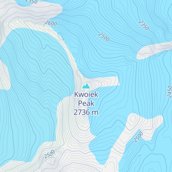 Map of Kwoiek Peak