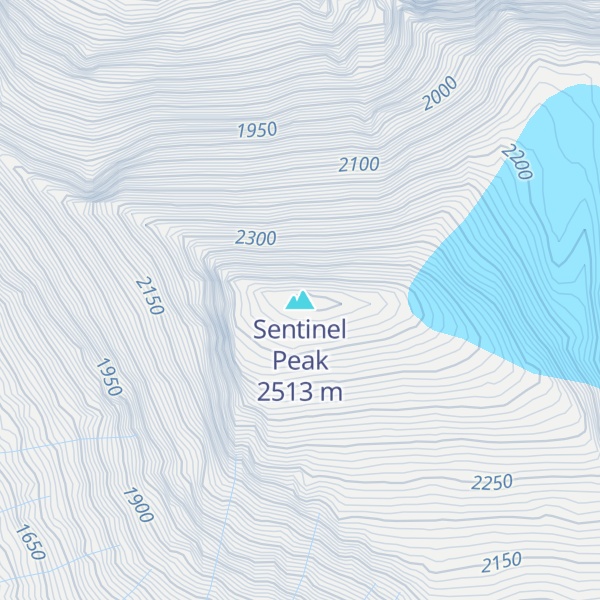 Map of Sentinel Peak