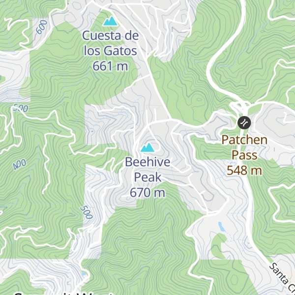 Map of Beehive Peak