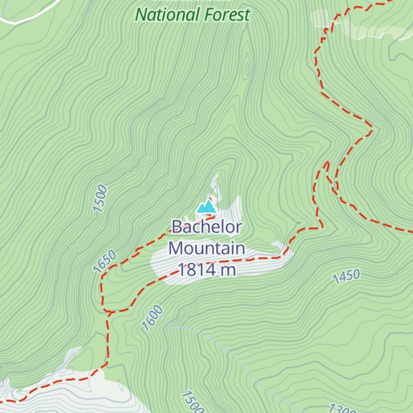 Map of Bachelor Mountain