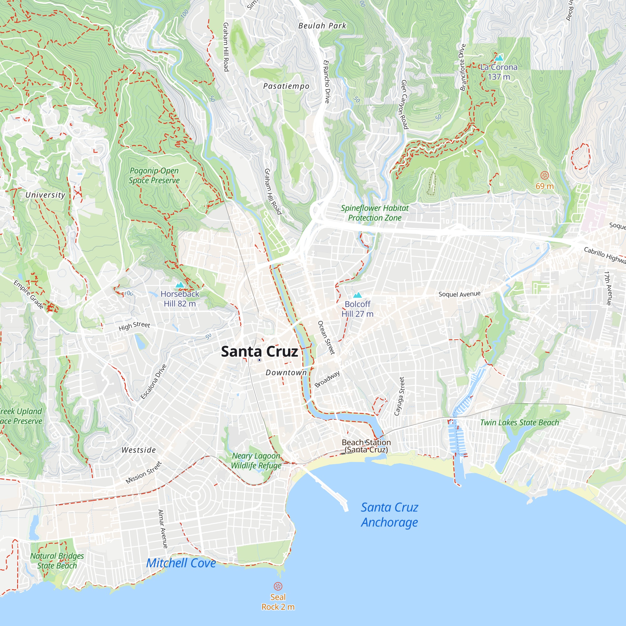 Santa Cruz County Conference & Visitors Council map